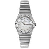 Omega Constellation Quartz Diamonds Silver Dial Silver Steel Strap Watch for Women - 123.15.27.60.55.004 Authentic Buy Shop Now