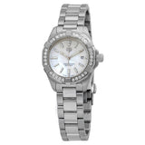 Tag Heuer Aquaracer Diamonds Mother of Pearl White Dial Silver Steel Strap Watch for Women - WBD1413.BA0741 Authentic Buy Shop Now