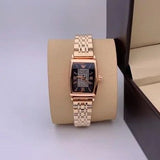 Emporio Armani Gianni T-Bar Analog Crystal Brown Dial Rose Gold Steel Strap Watch For Women - AR11407 Authentic Buy Shop Now