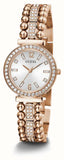 Guess Gala Diamonds Silver Dial Gold Steel Strap Watch for Women - GW0401L3 Authentic Buy Shop Now