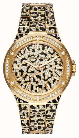 Michael Kors Lennox Three Hand Crystals Gold Dial Two Tone Steel Strap Watch For Women - MK7284 Authentic Buy Shop Now