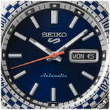 Seiko 5 Sports Petrol Blue Checker Flag Special Edition Blue Dial Silver Steel Strap Watch For Men - SRPK65K1 Authentic Buy Shop Now