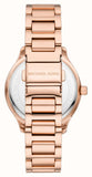 Michael Kors Parker Three-Hand Mother of Pearl White Dial Rose Gold Steel Strap Watch For Women - MK4695 Authentic Buy Shop Now
