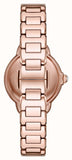 Emporio Armani Mia Three Hand Crystals Silver Dial Rose Gold Steel Strap Watch For Women - AR11633 Authentic Buy Shop Now