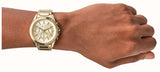 Armani Exchange Drexler Chronograph Gold Dial Gold Steel Strap Watch For Men - AX2602