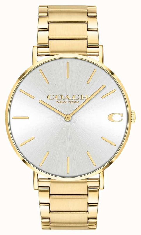 Coach Charles Silver Dial Gold Steel Strap Watch for Men - 14602430 Authentic Buy Shop Now