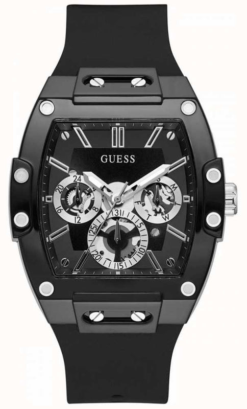 Guess Phoenix Multifunction Black Dial Black Rubber Strap Watch for Men - GW0203G3 Authentic Buy Shop Now