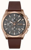 Hugo Boss Grandmaster Grey Dial Brown Leather Strap Watch for Men - 1513882 Authentic Buy Shop Now