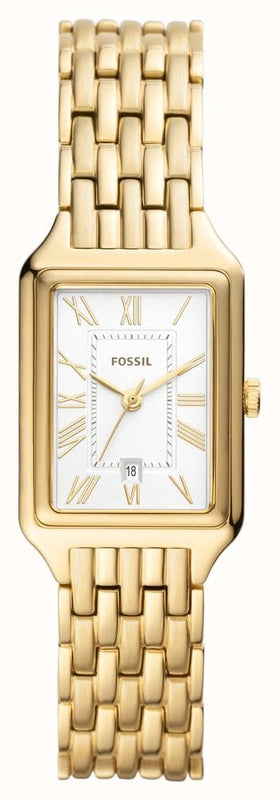 Fossil Raquel Three Hand Date White Dial Gold Steel Strap Watch For Women - ES5220 Authentic Buy Shop Now