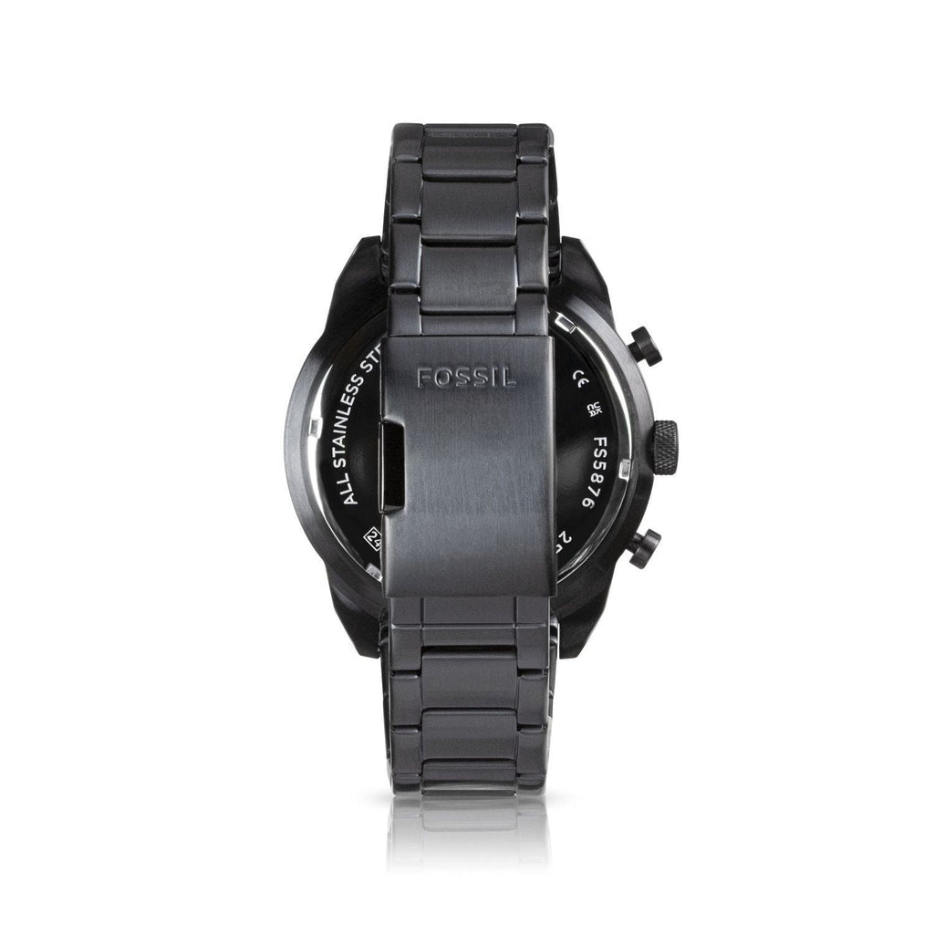 Fossil Everett Chronograph Black Dial Black Steel Strap Watch for Men - FS5797 Authentic Buy Shop Now