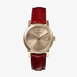 Burberry The City Gold Dial Red Leather Strap Watch for Women - BU9140 Authentic Buy Shop Now