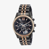 Michael Kors Lexington Chronograph Black Dial Two Tone Steel Strap Watch for Men - MK8561 Authentic Buy Shop Now