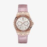 Guess Limelight Quartz Analog White Dial Pink Leather Strap Watch For Women - W0775l3 Authentic Buy Shop Now