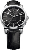 Maurice Lacroix Pontos Date Automatic Black Dial Black Leather Strap Watch For Men - PT6148-SS001-330 Authentic Buy Shop Now