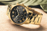 Guess Hendrix Multifunction Black Dial Gold Steel Strap Watch for Men - W1309G2 Authentic Buy Shop Now