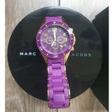Marc Jacobs Rock Chronograph Purple Dial Purple Silicone Strap Watch for Women - MBM2576 Authentic Buy Shop Now