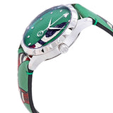 Gucci G Timeless Le Marche Des Merveilles Green Dial Green Leather Strap Watch for Women - YA1264081 Authentic Buy Shop Now