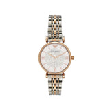 Emporio Armani Gianni T Bar White Dial Two Tone Steel Strap Watch For Women - AR1926 Authentic Buy Shop Now