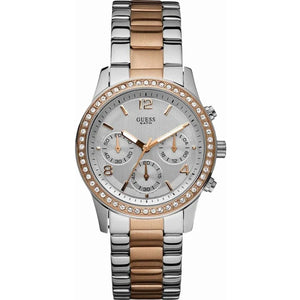 Guess Mini Spectrum Quartz Silver Dial Two Tone Steel Strap Watch For Women - W0122L1 Authentic Buy Shop Now