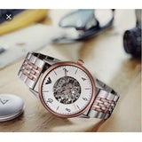 Emporio Armani Meccanico White Dial Two Tone Steel Strap Watch For Men - AR1921 Authentic Buy Shop Now