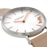 Coach Perry Silver Dial Light Brown Leather Strap Watch for Women - 14503119 Authentic Buy Shop Now