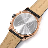 Coach Kent Chronograph Rose Gold Dial Black Leather Strap Watch for Men - 14602559 Authentic Buy Shop Now