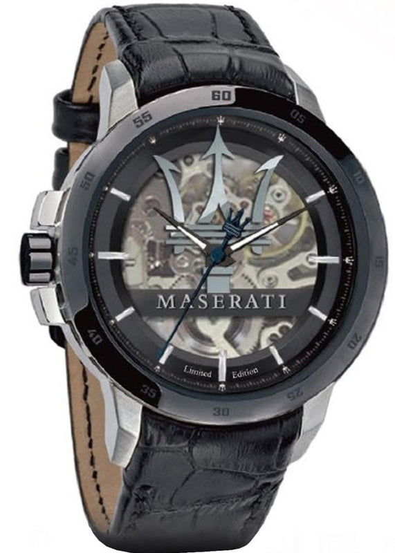 Maserati Automatic Black Dial Black Leather Strap Watch For Men - R8821119007 Authentic Buy Shop Now