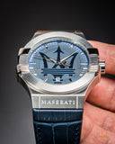 Maserati Potenza Blue Dial Blue Leather Strap Watch For Men - R8851108015 Authentic Buy Shop Now