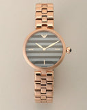 Emporio Armani Arianna Quartz Grey Dial Rose Gold Steel Strap Watch For Women - AR11220 Authentic Buy Shop Now