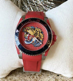 Gucci Dive Quartz Red Dial Red Rubber Strap Watch For Men - YA136315 Authentic Buy Shop Now