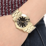 Marc Jacobs Amy Glitz Black Dial Gold Steel Strap Watch for Women - MBM3334 Authentic Buy Shop Now
