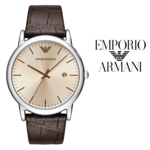 Emporio Armani Luigi Analog Bronze Dial Brown Leather Strap Watch For Men - AR11096 Authentic Buy Shop Now
