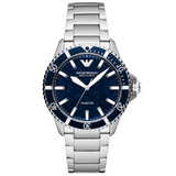 Emporio Armani Meccanico Automatic Blue Dial Silver Steel Strap Watch For Men - AR60059 Authentic Buy Shop Now