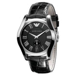 Emporio Armani Valente Black Dial Black Leather Strap Watch For Men - AR0643 Authentic Buy Shop Now