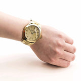 Michael Kors Slim Runway Gold Dial Two Tone Gold Strap Watch for Women - MK4285 Authentic Buy Shop Now