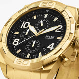 Fossil Bronson Chronograph Black Dial Gold Steel Strap Watch for Men - FS5877 Authentic Buy Shop Now