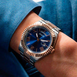 Guess Quartz Blue Dial Two Tone Steel Strap Watch For Men - GW0265G12 Authentic Buy Shop Now