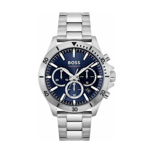 Hugo Boss Troper Chronograph Blue Dial Silver Steel Strap Watch For Men - 1514069 Authentic Buy Shop Now