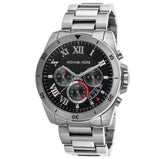 Michael Kors Brecken Chronograph Quartz Black Dial Silver Steel Strap Watch For Men - MK8438 Authentic Buy Shop Now