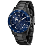 Maserati Competizione Chronograph Blue Dial Black Steel Strap Watch For Men - R8873600005 Authentic Buy Shop Now