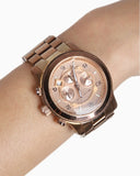 Michael Kors Runway Chronograph Rose Gold Dial Rose Gold Steel Strap Watch for Men - MK8096 Authentic Buy Shop Now