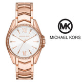 Michael Kors Whitney Quartz White Dial Rose Gold Steel Strap Watch For Women - MK6694 Authentic Buy Shop Now