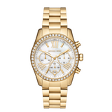 Michael Kors Lexington Mother of Pearl White Dial Gold Steel Strap Watch For Women - MK7241 Authentic Buy Shop Now