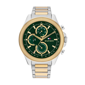 Tommy Hilfiger Clark Chronograph Blue Dial Two Tone Steel Strap Watch For Men - 1792079 Authentic Buy Shop Now