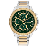 Tommy Hilfiger Clark Chronograph Blue Dial Two Tone Steel Strap Watch For Men - 1792079 Authentic Buy Shop Now