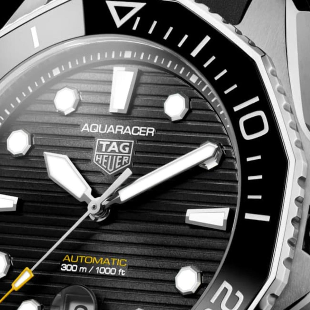 Tag Heuer Aquaracer Professional 300 Automatic Black Dial Black Rubber Strap Watch for Men - WBP201A.FT6197 Authentic Buy Shop Now