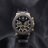 Guess Edge Chronograph Black Dial Black Leather Strap Watch For Men - GW0492G1 Authentic Buy Shop Now