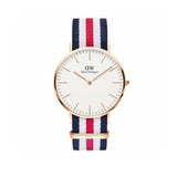 Daniel Wellington Classic Canterbury White Dial Two Tone Nylon Strap Watch For Men - DW00100002 Authentic Buy Shop Now