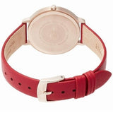 Emporio Armani Kappa Classic Quartz Silver Dial Red Leather Strap Watch For Women - AR11114 Authentic Buy Shop Now