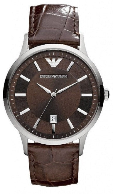 Emporio Armani Renato Classic Brown Dial Brown Leather Strap Watch For Men - AR2413 Authentic Buy Shop Now